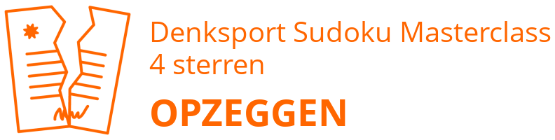 Denksport Sudoku Masterclass 4 sterren opzeggen